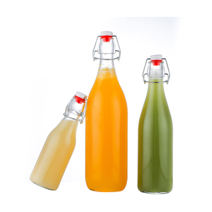 <span class=keywords><strong>Botellas</strong></span> <span class=keywords><strong>de</strong></span> cerveza transparentes personalizadas <span class=keywords><strong>de</strong></span> 200ml, 500ml, 1000ml, tapón abatible, tapa hermética <span class=keywords><strong>para</strong></span> elaborar cerveza, Kombucha, <span class=keywords><strong>vino</strong></span>, bebida, botella <span class=keywords><strong>de</strong></span> vidrio con tapa abatible - Product Image 1