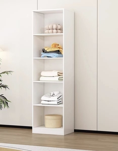 Armoire suspendue moderne et minimaliste en mélaminé sur mesure pour chambre à coucher, dressing ouvert, rangement simple pour vêtements en panneaux de particules multicouches - Product Image 5