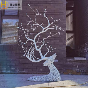 Décoration murale extérieure en acier inoxydable Jiahua, motif de feuilles irrégulières, relief mural paysager - Product Image 1