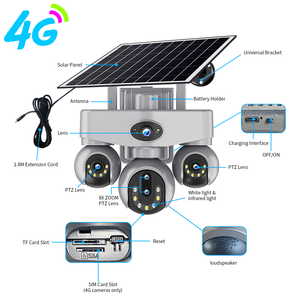 กล้องวงจรปิด 5 เลนส์ 4 หน้าจอ พลังงานแสงอาทิตย์ WiFi PTZ สำหรับภายนอกอาคาร ซูม 10 เท่า CMOS 25MP IP65 เสียงสองทาง แบตเตอรี่ V380 Pro 4G กล้องรักษาความปลอดภัยบ้าน - Product Image 2