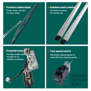 ชุดมอเตอร์ปัดน้ำฝนกระจกหน้ารถ12V 24V ระบบปัดน้ำฝนเรือยอร์ชแบบปรับได้พร้อมแขนและใบมีด - Product Image 3