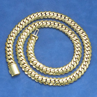 Chaîne cubaine Miami NUOYA 12 mm plaquée or 18 carats, argent 925, bijoux hip-hop fins, collier personnalisé pour rappeur