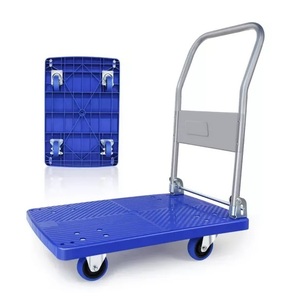 प्रीस्टार पुश कार्ट डॉल्ली प्लास्टिक भारी-ड्यूटी प्लेटफॉर्म ट्रक डोली हैंडकार्ट फोल्डिंग हैंडल के साथ - Product Image 3