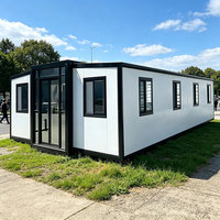 Maison de sport préfabriquée extensible à double aile, contemporaine, prête à l'emploi, avec structure en acier, à 1-2 étages, pour jardin, au design durable