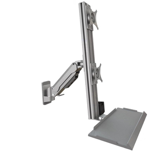 Chất Lượng Cao Hợp Kim Nhôm Màn Hình Kép Màn Hình Cánh Tay Khí Mùa Xuân Miễn Phí Có Thể Điều Chỉnh Dọc Ldc Màn Hình Gắn Kết Công Nghiệp Kép Núi - Product Image 4