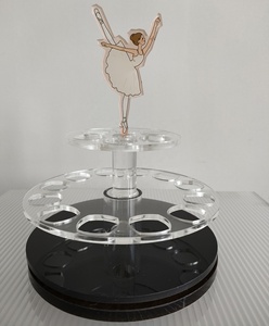 Nhà máy tùy chỉnh vòng Acrylic Countertop Lipgloss trang điểm bàn chải hiển thị đứng cho cửa hàng bán lẻ - Product Image 2