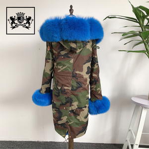Janefur <strong>Women</strong> Fox <strong>Fur</strong> Cuff Collar <strong>Parka</strong> <strong>with</strong> Detachable Faux Rabbit <strong>Fur</strong> Liner Wholesale Classical Style Winter <strong>Fur</strong> <strong>Parka</strong> <strong>Coat</strong> - Product Image 5