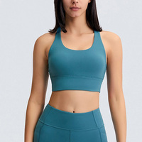 Soutien-gorge de sport pour femme, nouveau design personnalisé, réversible, réglable, haute résistance, respirant, extensible dans quatre directions, maintien moyen, fermeture avant