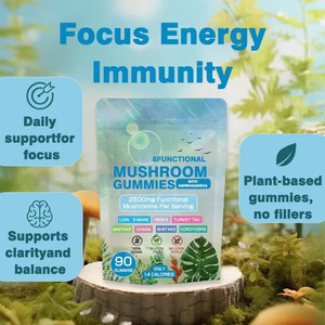Functional Mushroom Gummies with Ashwagandha Boost Focus Immunity Stress Relief Natural <b>Supplement</b> - Product Image 5