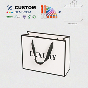 Bán Buôn Món Quà Sang Trọng In Kraft Túi Giấy Có Thể Tái Chế Bán Lẻ Quần Áo Thương Hiệu Logo Tùy Chỉnh Mua Sắm Bao Bì Túi Với Xử Lý - Product Image 1