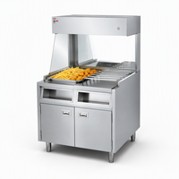 Station de travail verticale pour frites, chauffe-frites commercial, station de maintien au chaud, sur pied, en acier inoxydable pour restaurant