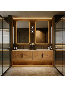 Medieval style bathroom cabinet hanging cabinet storage <b>mirror</b> cabinet washbasin cabinet double basin washbasin - Product Image 3