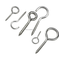 Kit d'assortiment de vis à œil en acier inoxydable 304, vis à crochet, boulons à œil pour suspension murale ou plafond en bois