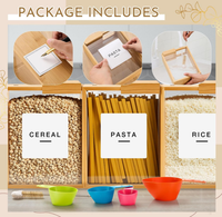 Meilleures ventes : Distributeur de céréales en bambou, contenants de stockage alimentaire pour céréales, riz, farine, snacks, noix et grains