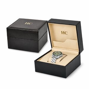 Boîte à montres mécaniques de luxe, boîte à bijoux à couvercle rabattable, boîte rigide en cuir PU, coussin en velours pour montre, estampage à chaud, logo personnalisé OEM - Product Image 1