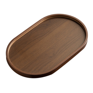 Solid Walnut Wood <b>Tea</b> <b>Tray</b> Oval Shape For Home Kung Fu <b>Tea</b> Set Serving <b>Trays</b> - Product Image 5