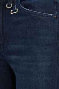 Top Sale Designer Dondup Dark Blue High Waist Belt Loops Wide Leg <b>Stretch</b> Jeans Logo Applied on the Back Pocket - Product Image 3