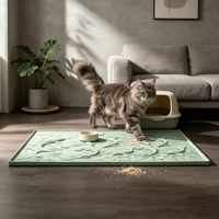 Nouveau design 2026 Tapis de litière pour chat en caoutchouc synthétique, imperméable, avec rebord surélevé anti-évasion de litière, pour poissons Koi