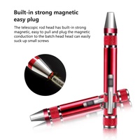 Kits de tournevis manuels multifonctions portables 8-en-1 outils de tournevis de retrait d'embouts de vis en alliage d'aluminium