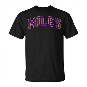 Camiseta vintage con arco de la marca Miles College Athletics para mujer, color negro, morado y dorado - Product Image 2
