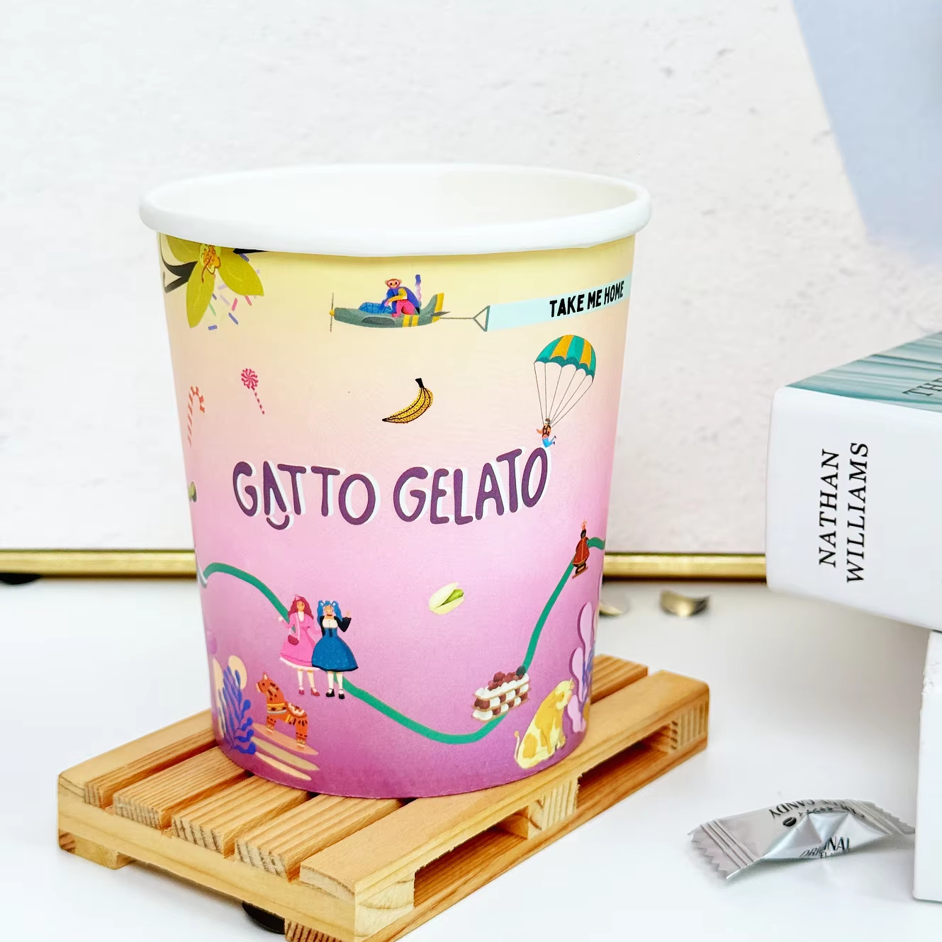 12oz 16oz 28oz Disposable Ice Cream Packaging Ice Cream Container Tubs with Lid Paper Ice Cream Cup Gelato Cup