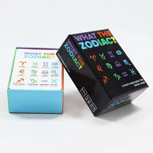 Impresión personalizada del zodiaco Quiz juego de cartas fabricación niño niña fiesta negro beber tarjeta divertido Zodiaco juego de cartas a juego