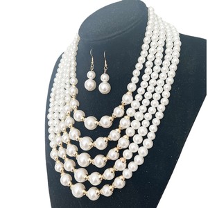 Collana di perle multistrato alla moda, lussuosa, esagerata con perline, nobile ed elegante - Product Image 6