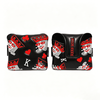 Housse de tête de putter de golf en forme de flamant rose, brodée, imperméable, magnétique, épaissie, design carré pour la protection des clubs de golf