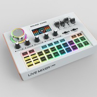 Mixer Audio Kartu Suara Profesional dengan Layar LED Lampu RGB Efek Suara Beragam untuk Ponsel PC Siaran Langsung Buatan Pabrik
