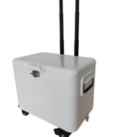 Chariot isotherme roulant durable 40L/50L, seau à glace métallique, boîte à glace isotherme avec roues et poignée de traction pour l'extérieur