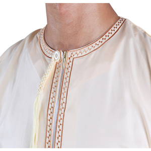 Manches longues Aman Abaya 1 Pièce Jubba Thobe pour Hommes Kaftan Pakistan Musulman Arabie Saoudite <span class=keywords><strong>Djellaba</strong></span> Islam Vêtements Prière Robe Afgha - Product Image 4