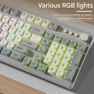 Teclado de membrana silencioso G98 RGB Girls Wireless Office Computer Notebook Juego de teclado y <span class=keywords><strong>mouse</strong></span> de sensación mecánica - Product Image 5