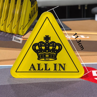 Marqueur triangulaire en acrylique durable, imprimé des deux côtés, longueur latérale 11,3 cm, qualité casino, indicateur de position pour événements