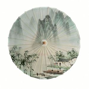 84CM Handmade <b>Bamboo</b> Paper Umbrella Elegant Straight Design Oilpaper <b>Panel</b> for Weddings Painted Techniques Party Style Hand Fan - Product Image 1