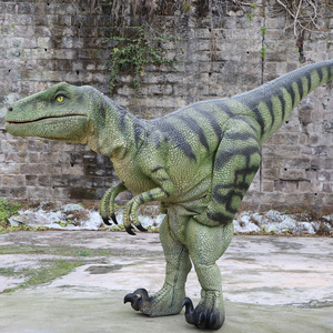 Costume de dinosaure réaliste de haute qualité, Velociraptor vert, taille réelle pour adulte, parc à thème, musée - Product Image 1