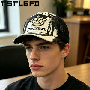 Custom Logo All Print 5 Panel Structured Trucker Hat Wholesale Bulk Graffiti Pattern Mesh <b>Cap</b> Hard Front Unisex <b>Winter</b> Outdoor - Product Image 3