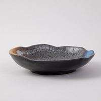 Assiette à salade irrégulière en mélamine vitrifiée, design moderne minimaliste japonais coréen, motif personnalisé, vaisselle d'hôtel créative