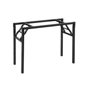 Pieds de cadre de table multifonctions en métal de revêtement de poudre noire pliable moulé par support durable Offre Spéciale - Product Image 1