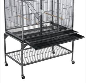 Yohellall'ingrosso piccolo MOQ vendita calda di lusso grande spazio grande metallo nero ferro pappagallo cannone budgie gabbia per uccelli con giocattoli - Product Image 4