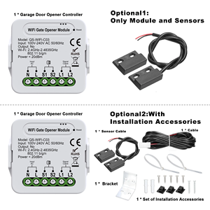Módulo de interruptor de relé <span class=keywords><strong>WiFi</strong></span> Tuya, compatible con Alexa Google Home, 100-240V, funciona con el abridor de puerta de garaje automático existente - Product Image 5