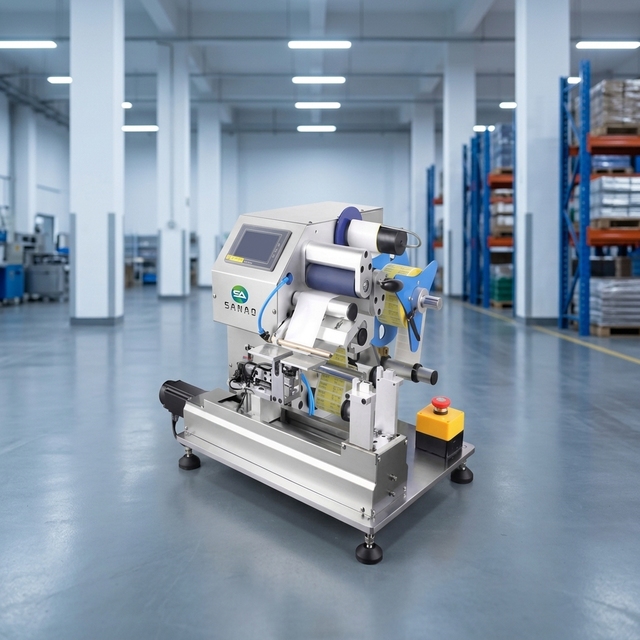 Desktop Wire Folding Labeling Machine Dual Start Foot Switch & Induction PLC Control Cable Label Applicator