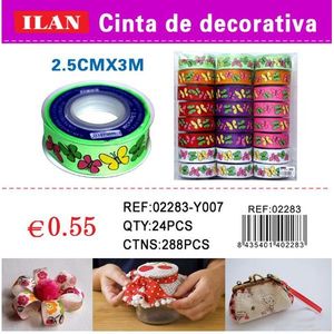 Nastro Decorativo Ilan 2.5cmx3m con Motivo Floreale per Artigianato e Regali - Product Image 3