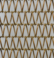 Vente directe usine – Rideau décoratif en maille de fil d'acier inoxydable à double crochet, anti-rouille, léger, couleur personnalisée, finition dorée