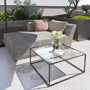 <span class=keywords><strong>Table</strong></span> <span class=keywords><strong>basse</strong></span> moderne très vendue avec plateau <span class=keywords><strong>en</strong></span> <span class=keywords><strong>verre</strong></span> trempé et structure métallique, ensemble de meubles décoratifs pour salon - Product Image 6
