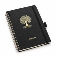 Carnet de notes professionnel en stock, estampage à chaud doré, format A5, carnet de réunion épaissi, direct usine
