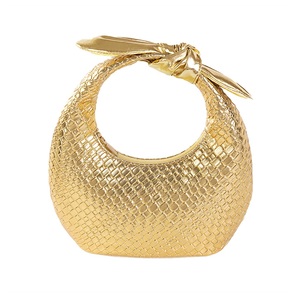 Bolso de Noche Tejido con Nudos para Mujer, Bolso de Mano de Cuero PU, Bolso Tipo Dumpling Casual y Moderno para Fiestas, Compras, Citas y Viajes - Product Image 1