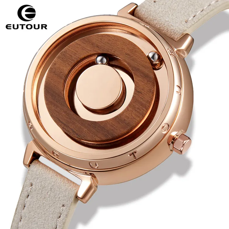 EUTOUR E036 Magnetic Ball Watch Luxury Ladies watch designs Quartz Woman Watch 2021 leather Fashion Female Clock