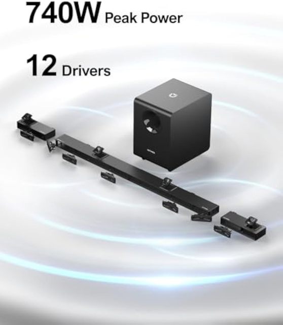 Nova S90 Soundbar Experience True Cinematic Audio Home Theater Soundbar Peak Power 740W