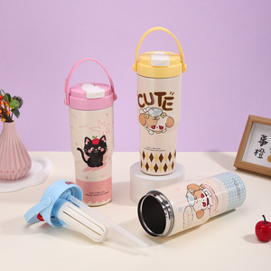 Stainless Steel Tumbler 304 Insulated Mug With Handle Portable Travel Cup For Outdoor Use - Product Image 3