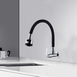 Robinet de cuisine mural flexible à rotation à 360 degrés, robinet de cuisine à eau froide, robinet de cuisine à levier unique - Product Image 4